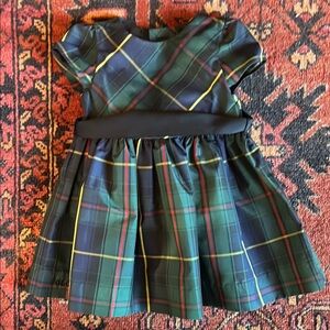 Holiday Dress with Black Belt and Bloomers 6month